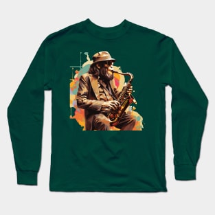 Monkey Playing Saxophone Long Sleeve T-Shirt